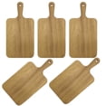 thumbnail image 1 of 5 Pack Acacia Wood Cutting Board Bulk Wooden Serving Tray Kitchen Chopping Boards with Handle for Laser Engrave (13.8 x 7 Inch), 1 of 7