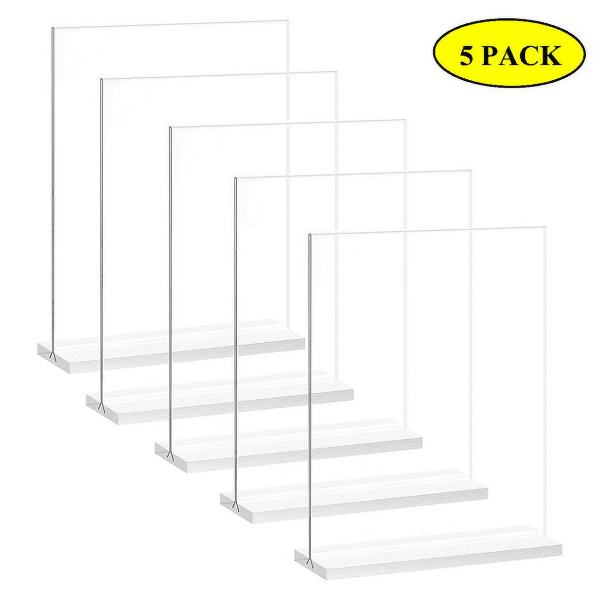 ALPINE INDUSTRIES 8.5″ X 11″ CLEAR ACRYLIC, T-SHAPED BASE, SIDE INSERT, TABLETOP  SIGN HOLDER – Alpine