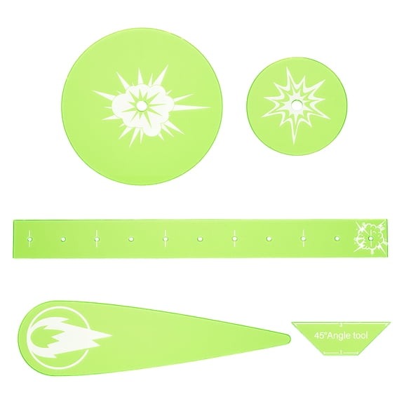 5 Pack Acrylic Tabletop Ruler Set