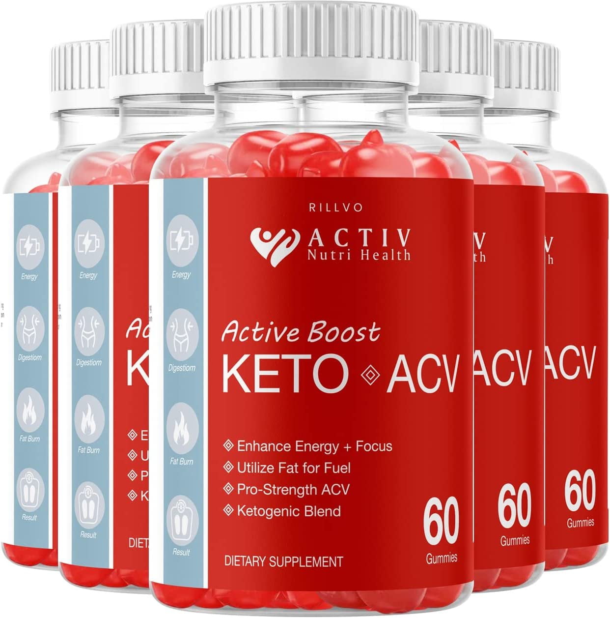 5 Pack Activ Boost Keto ACV Gummies - Advanced Formula Active Boost ...