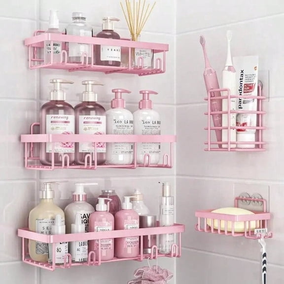 Walmart US ListingBathroom Wall Organizer 5Pack No Drill