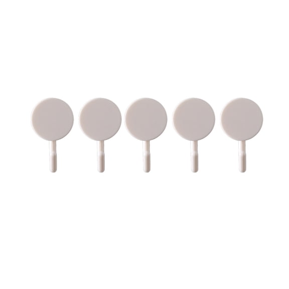 5-Pack Adhesive Wall Hooks No Drill Required - Strong Hold Bathroom Kitchen Hooks for Towels Organization 360 Rotation Heavy Duty Hooks (2.36x1.57in,White)