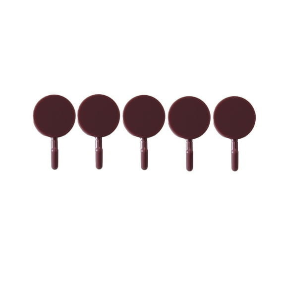 5-Pack Adhesive Wall Hooks No Drill Required - Strong Hold Bathroom Kitchen Hooks for Towels Organization 360 Rotation Heavy Duty Hooks (2.36x1.57in,Wine)