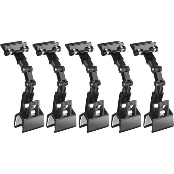 5 Pack Adjustable Document Holder Flexible Rotatable Paper Holder for Typing Desktop Document Holder Paper Stand Copy Holder Clip for Computer Monitor Canvas Clamp (Black)
