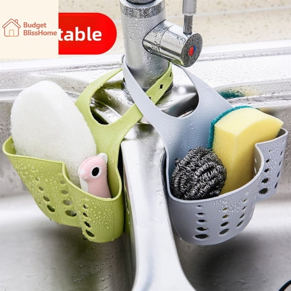 5-Pack Adjustable Sink Caddy Organizer, Multi-Purpose Hanging Drain Basket for Faucet, Storage Holder for Sponge Dishcloth Scrub Brush, Kitchen Accessory And Holiday Gift, Random Colors