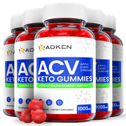 5 Pack Adken Keto ACV Gummies - Supplement for Weight Loss - Energy & Focus Boosting Dietary Supplements for Weight Management & Metabolism - Fat Burn - 300 Gummies