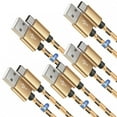 thumbnail image 1 of Afflux 5 Pack USB-A to USB-C Fast Charger Braided Type C Cable Compatible with iPhone 17 / 16 / 15 Pro Max Plus Air, Samsung Galaxy S25 S24 S23 Ultra, Google Pixel, iPad Pro, Universal (3ft, Gold), 1 of 6
