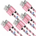 thumbnail image 1 of Afflux 5 Pack USB-A to USB-C Fast Charger Braided Type C Cable Compatible with iPhone 17 / 16 / 15 Pro Max Plus Air, Samsung Galaxy S25 S24 S23 Ultra, Google Pixel, iPad Pro, Universal (10ft, Pink), 1 of 6