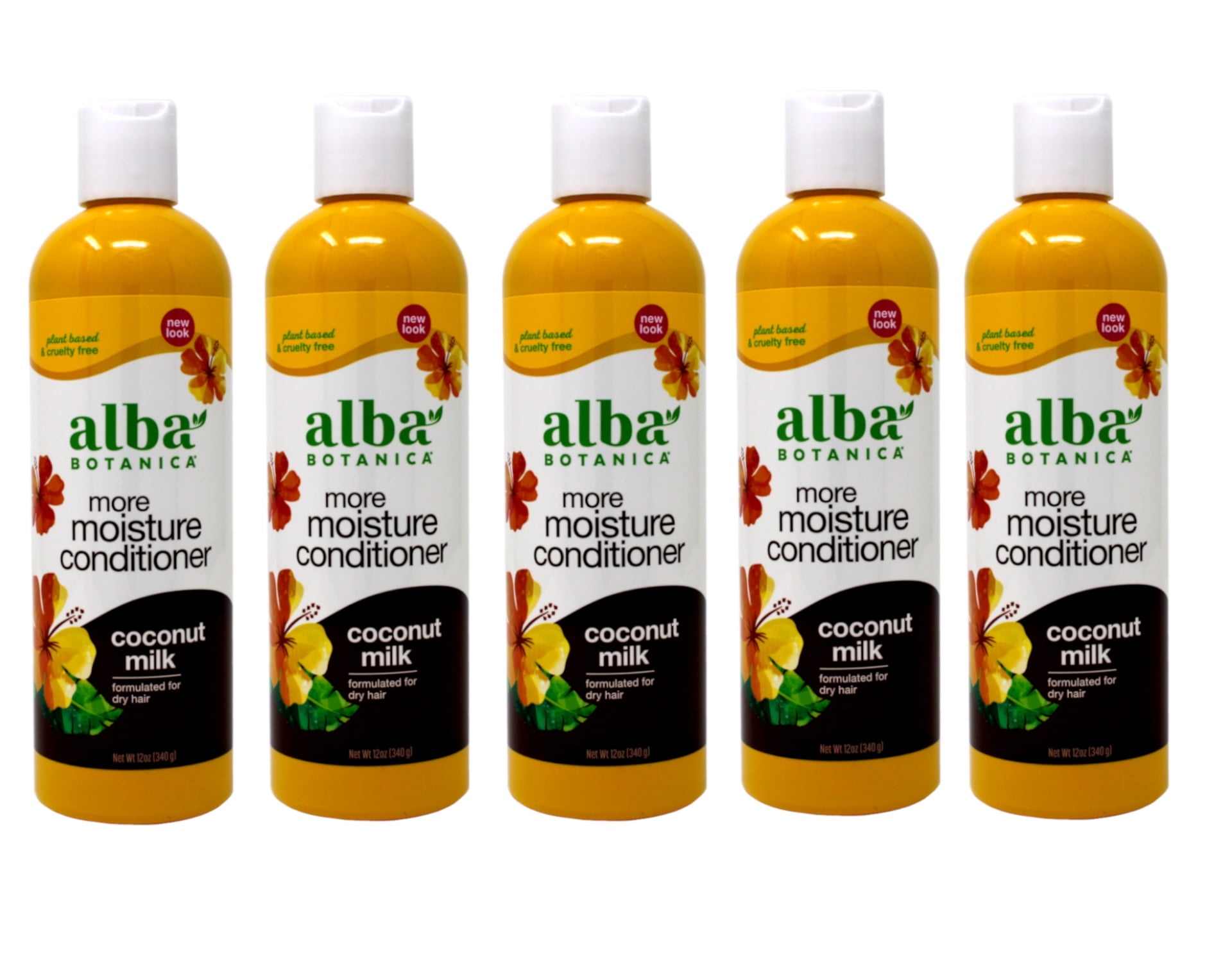 5 Pack Alba Botanica Hawaiian Conditioner, Coconut Milk Mega Moisture 12 Oz Each