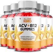 5 Pack All Star Keto ACV Gummies, AllStar Advanced Keto ACV Overall Health Formula 300 Gummies