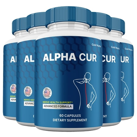 (5 Pack) Alpha Cur Capsules, AlphaCur Supplement for Nerve Health, Advanced Maximum Strength Pills Cognitive and Brain