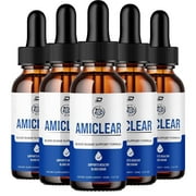 5 Pack Amiclear Drops Supplement, Amiclear 24 Hour Liquid Supplement, Amiclear Drops Reviews, Max Strength Organic Herbal Blend for Energy Circulation 5 Month Supply