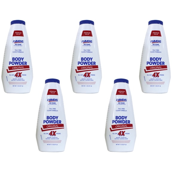 5 Pack - Ammens Powder Original 11oz Each
