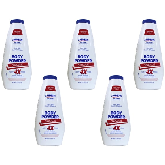 5 Pack - Ammens Powder Original 11oz Each