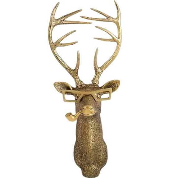 5 Pack Animal Head Wall Decor Gold Wall Sculpture Home Decor for Office Bedroom Modern Decor for Men Women