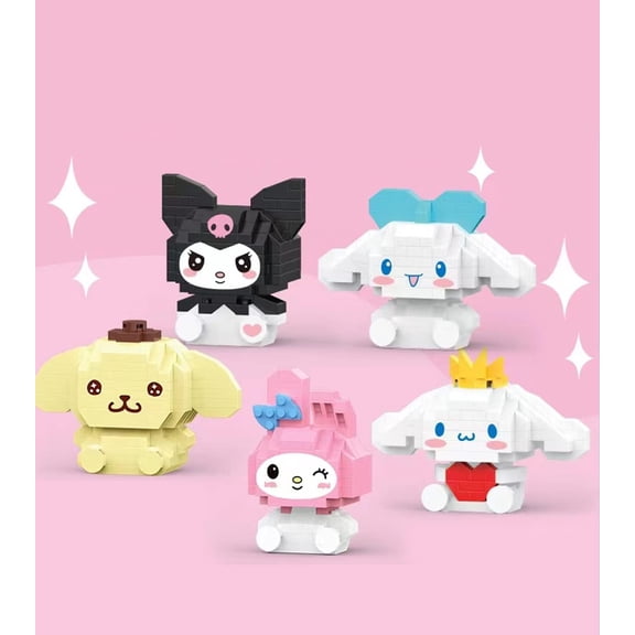 5-Pack Anime Character Bricks, 3D Decor Puzzle Handmade Gift for All Ages