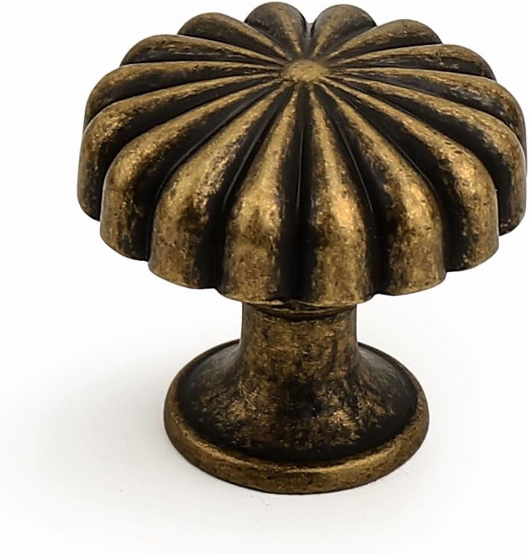 5 Pack Antique Brass Cabinet Knobs Vintage Drawer Zinc Alloy Dresser for Kitchen Cabinets Drawers