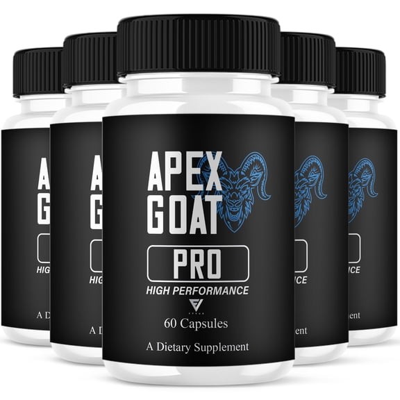 (5 Pack) Apex Goat Pro Male Performance Support, Apex Goat Pro Supplement (300 Capsules)