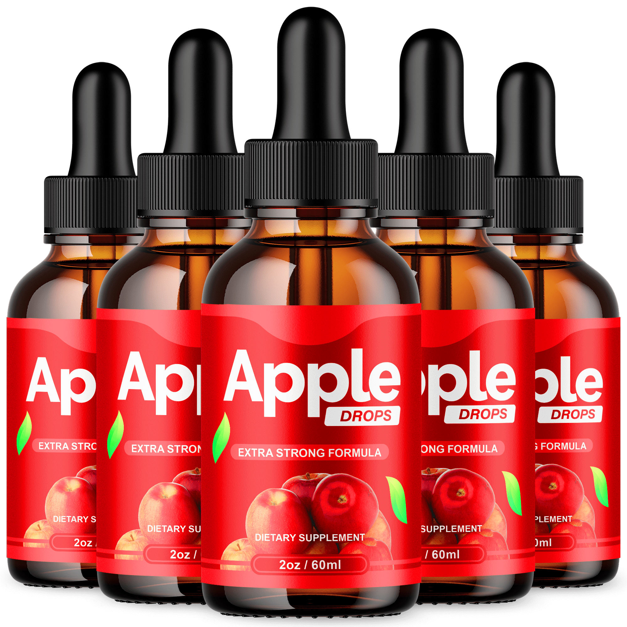 (5 Pack) Apple Drops Advanced Supplement for Healthy Weight Support, Delicious Daily Liquid Vitamin 150 Servings