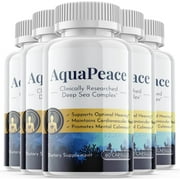 5 Pack Aqua Peace - Dietary Supplement for Focus, Memory, Clarity, Energy - Advanced Cognitive Support Formula for Maximum Strength - 300 Capsules