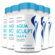 5 Pack Aqua Sculpt Max Capsules, AquaSculpt Max+ Supplement Maximum Strength All Natural Formula, 60 Day Supply per Bottle