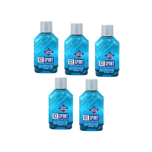 5 Pack - Aqua Velva Ice Sport Cooling After Shave 3.50 oz Each