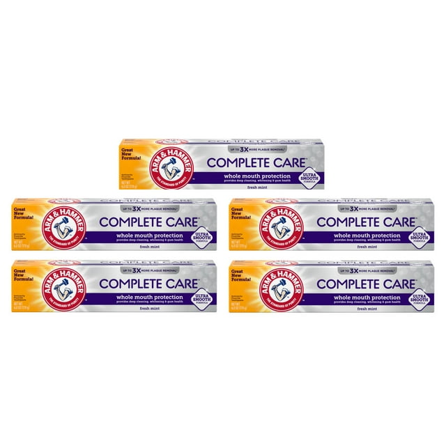 Arm & Hammer 5 Pack Complete Care Toothpaste, Fresh Mint, 6oz Each ...