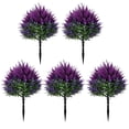 thumbnail image 1 of 5 Pack Artificial Lavender Ground Stakes 19.69in UV Resistant Plastic Purple Flower Bushes with Pointed Rods for Garden Pathway Yard Decor, 1 of 6