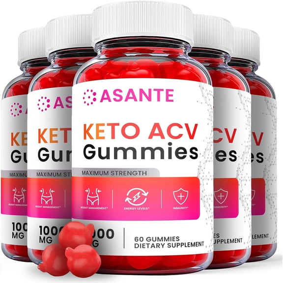 (5 Pack) Asante Keto ACV Gummies - Supplement for Weight Loss - Energy & Focus Boosting Dietary Supplements for Weight Management & Metabolism - Fat Burn - 300 Gummies