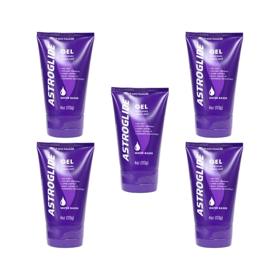 5 Pack - Astroglide Personal Lubricant Gel, 4oz Each