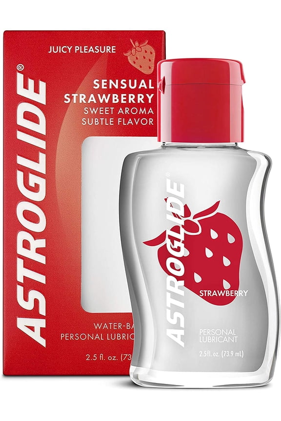 5 Pack Astroglide Strawberry Flavored Water Based Personal Sex Lubricant 2.5 oz EA