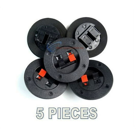 5 Pack Audiopipe Round Push Spring Terminal Cup Connector Speaker Subwoofer