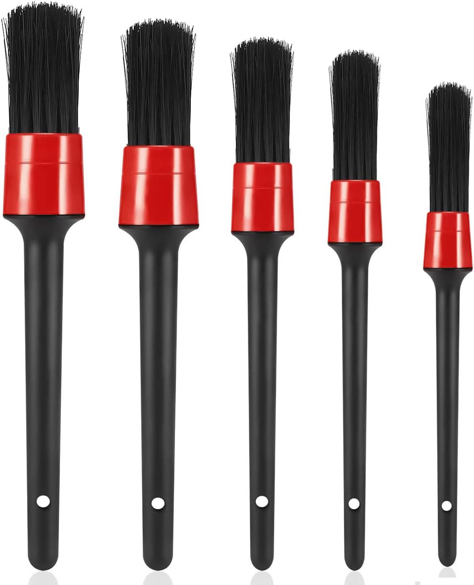 5 Pack Auto Car Detailing Brush Set, Automotive Detail Cleaning Brushes