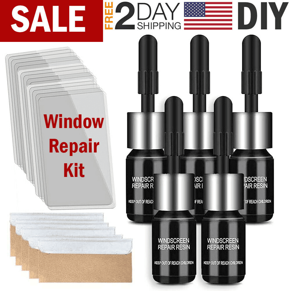 5 Pack Auto Glass Nano Repair Fluid Car Windshield Resin Crack Tool Kit US Ship