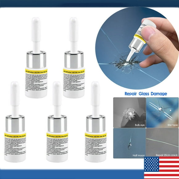 5-Pack Auto Glass Nano Repair Fluid Car Windshield Resin Crack Tool Kit Upgrade