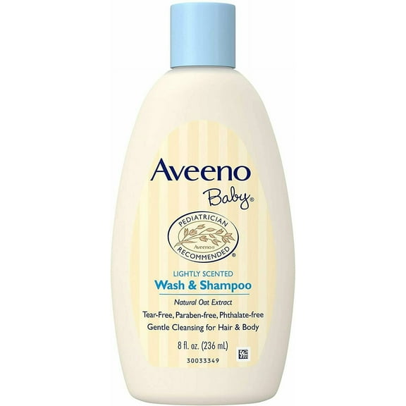 5 Pack Aveeno Baby Wash and Shampoo Lightly Scented Wash and Shampoo 8oz Each