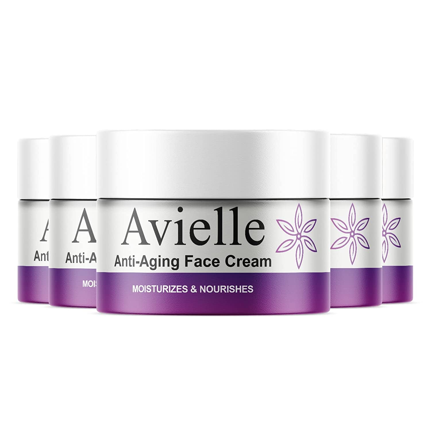 (5 Pack) Avielle - Anti-Aging Face Cream - Ageless Moisturizer - Hydration and Deep Conditioning for All Skin Types