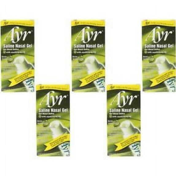 5 Pack - AYR Saline Nasal Gel with Soothing Aloe, 0.5 oz