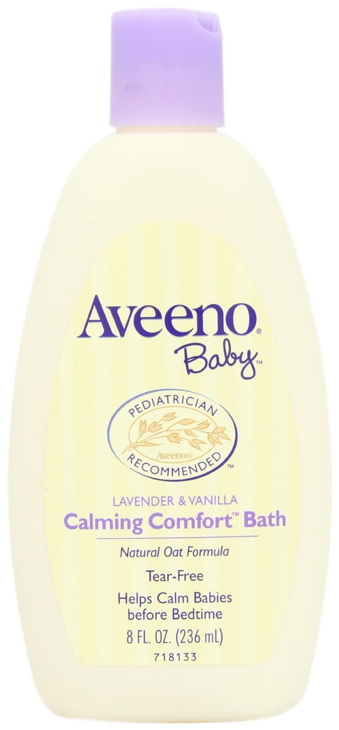 5 Pack Baby Aveeno Calming Comfort Bath Lavender & Vanilla 8 FL OZ (236 ml) Each