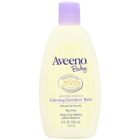5 Pack Baby Aveeno Calming Comfort Bath Lavender & Vanilla 8 FL OZ (236 ml) Each