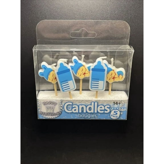 5 Pack Baby Boy Happy Birthday Candles