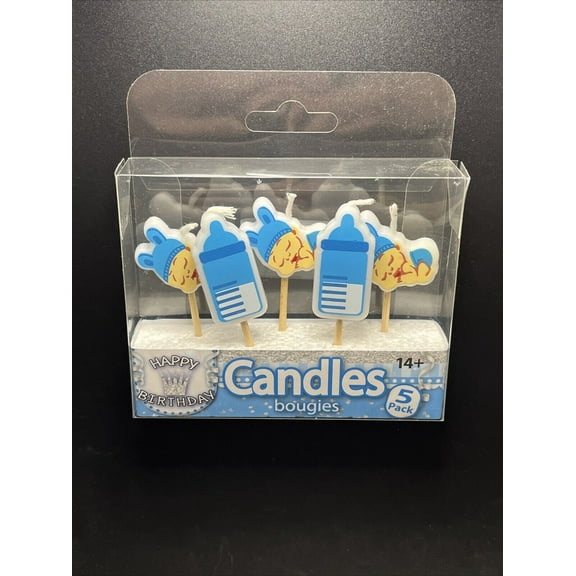 5 Pack Baby Boy Happy Birthday Candles
