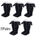 thumbnail image 1 of 5 Pack Baby Girls Knee High Socks Long Bow Socks for Baby Girls,Black,(0-1Year), 1 of 8