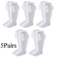 thumbnail image 1 of 5 Pack Baby Girls Knee High Socks Long Bow Socks for Baby Girls,White,(0-1Year), 1 of 9