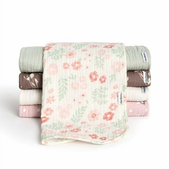 5-Pack Baby Girls Multi Pink Floral Muslin Burpcloth