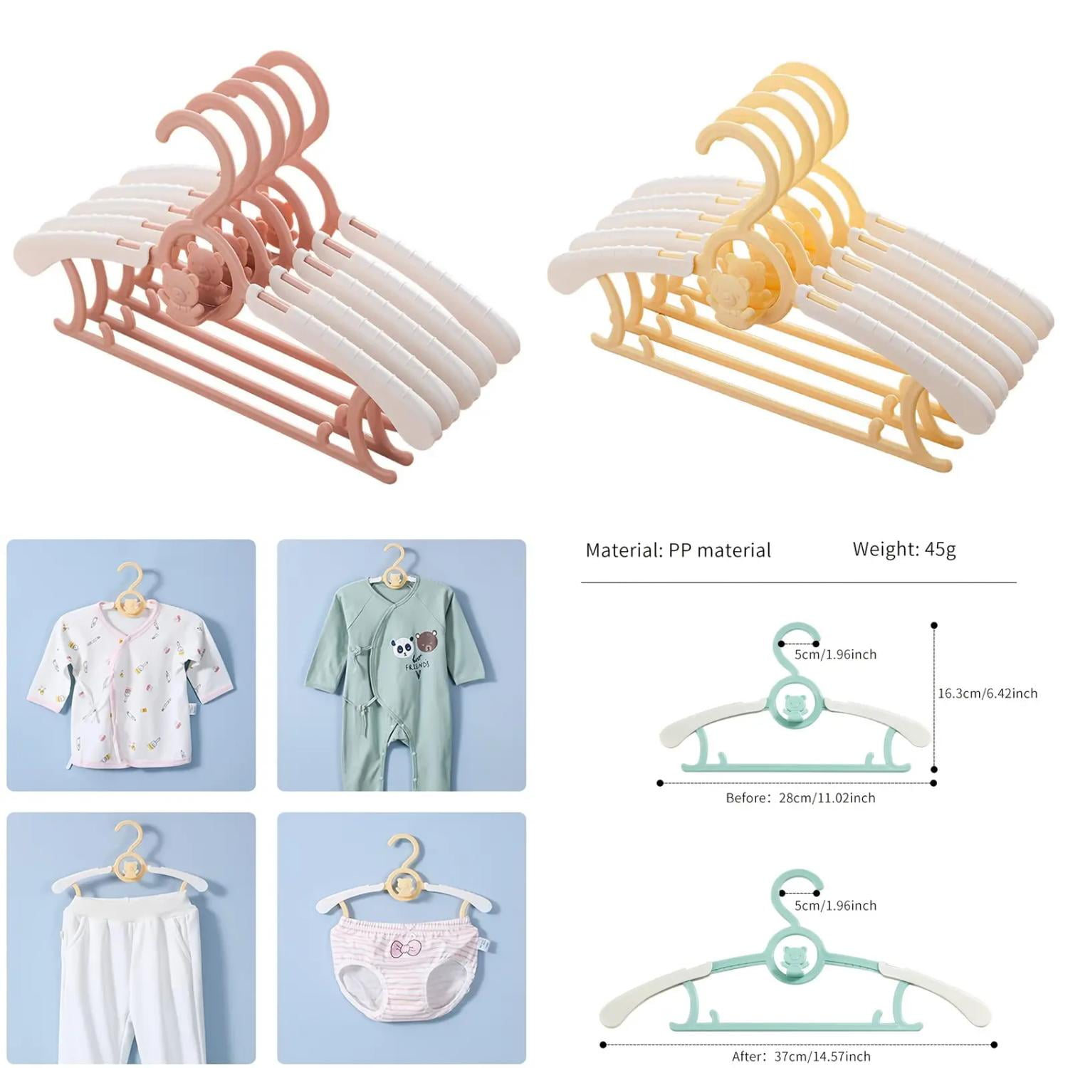 5Pack Baby Nursery Closet Hangers Slim NonSlip And Retractable