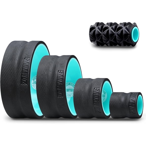 5 Pack Back Roller- Yoga Wheel for Back Pain Reliefn & Stretching, Back Wheel for Deep Tissue Massage, Foam Roller for Physical Therapy & Exercise