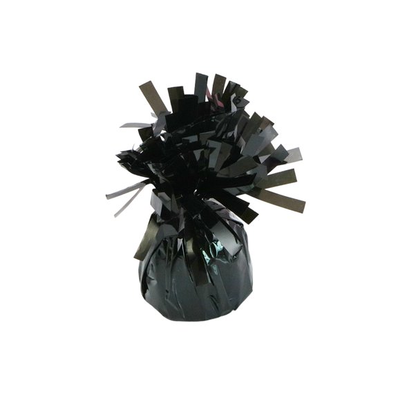 5 Pack Balloon Support Blocks, 5.5 Inch, Secure Anchor with Metallic Foil for Birthday, Wedding & Holiday Party Decor (Black)