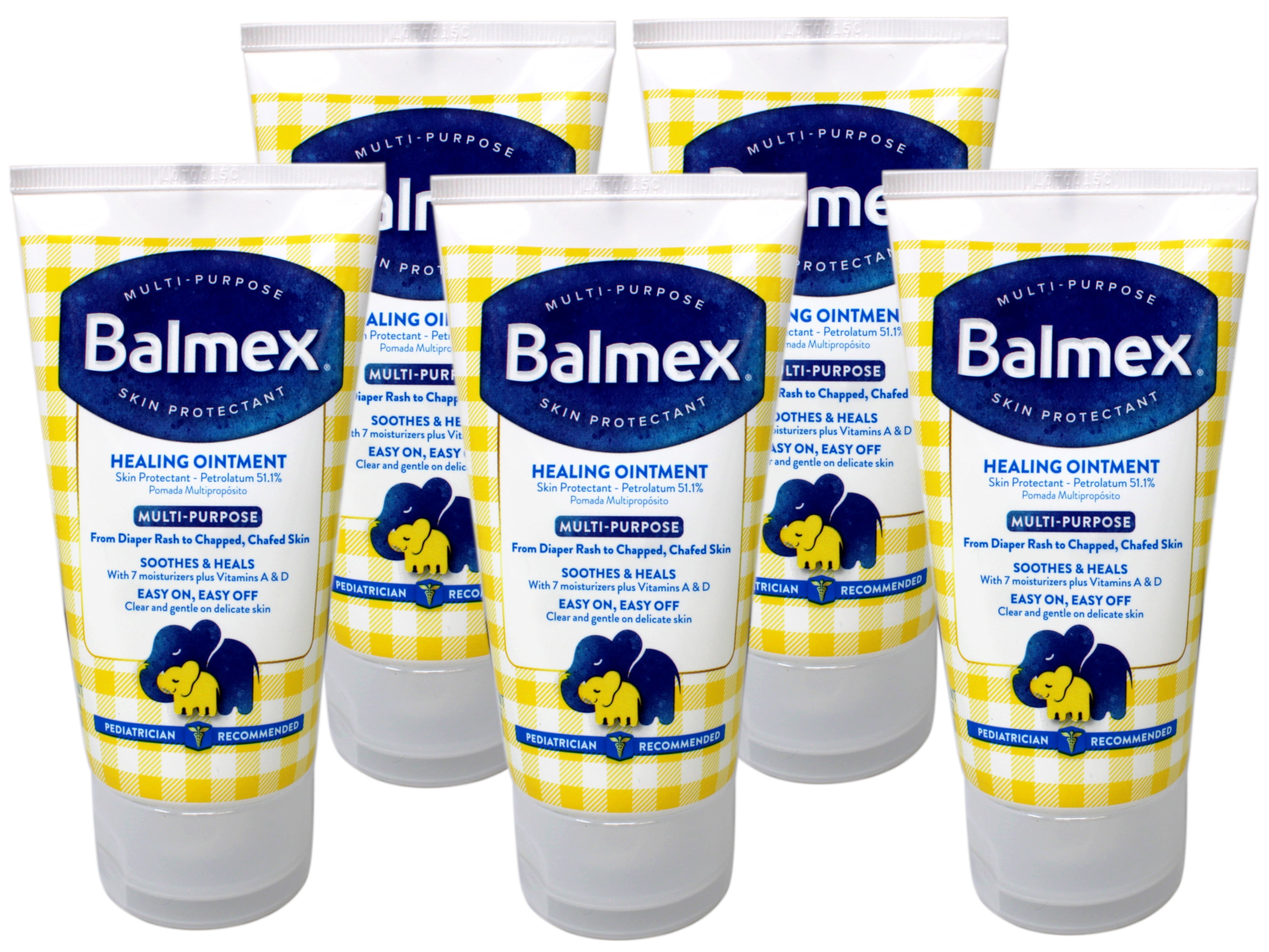 5 Pack - Balmex Multi-Purpose Healing Ointment, from Diaper Rash to Chapped, Chafed Skin, Soothes & Heals, 3.5 OZ
