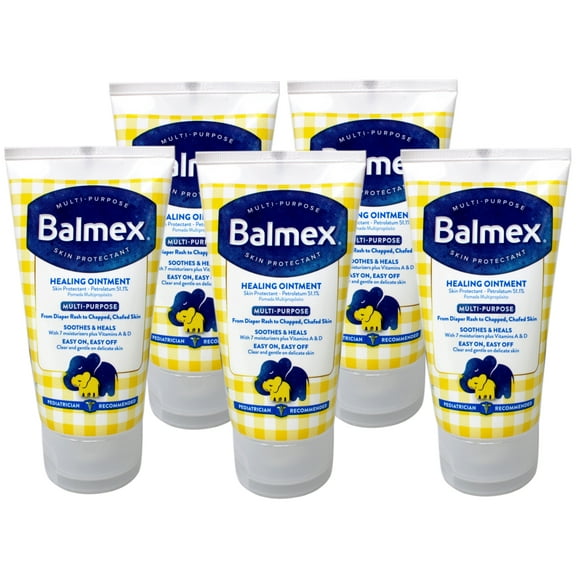 5 Pack - Balmex Multi-Purpose Healing Ointment, from Diaper Rash to Chapped, Chafed Skin, Soothes & Heals, 3.5 OZ